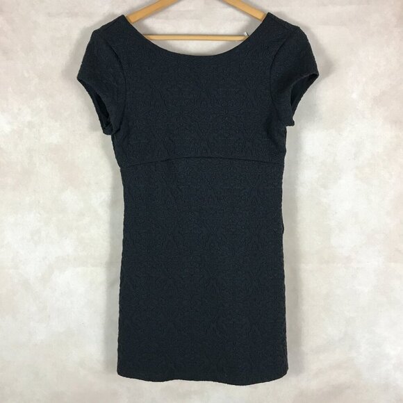 Urban Outfitters Black Jacquard Mini Dress SMALL - Picture 2 of 6
